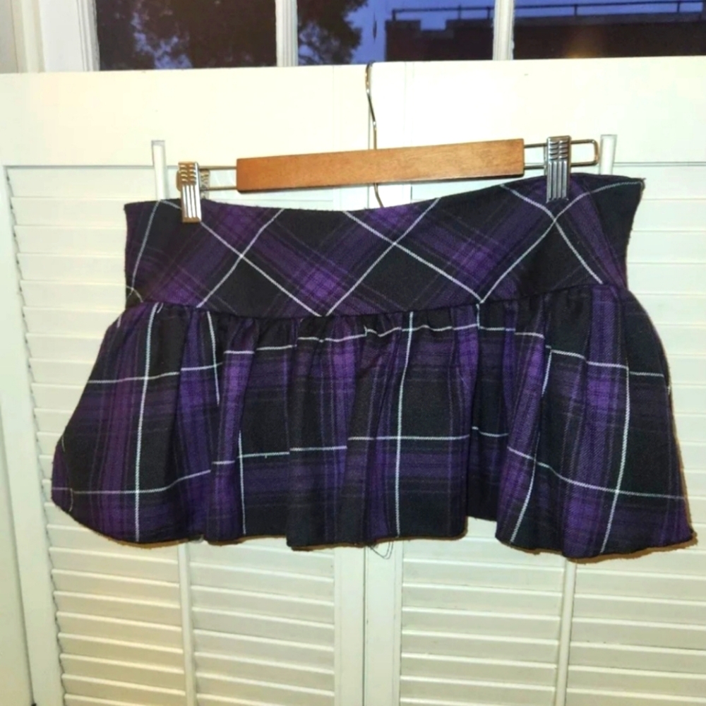 Vintage Lip Service Mini Gothic Plaid Skirt